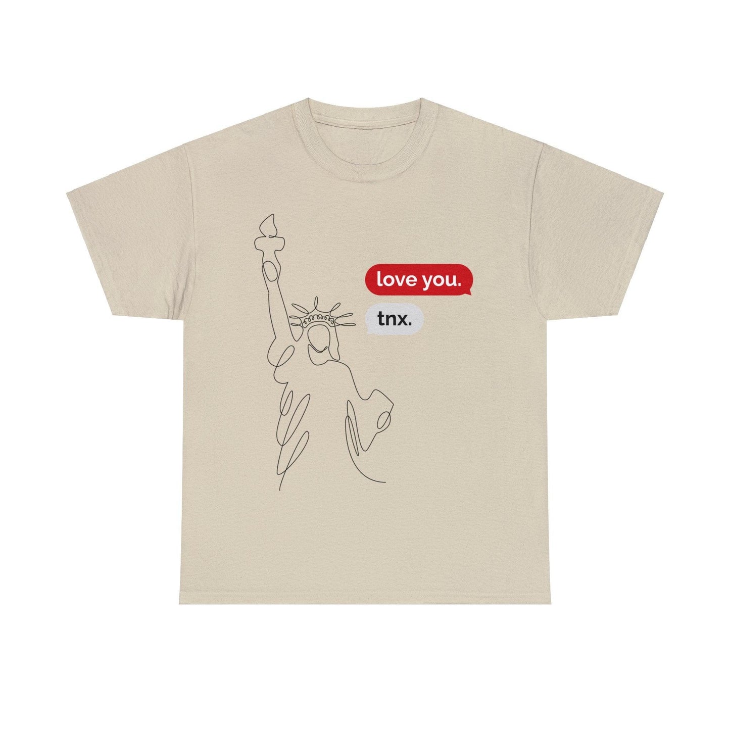 Statue of Liberty Gets a Text Multi Colored Unisex Heavy Cotton Tee - Lizard Vigilante