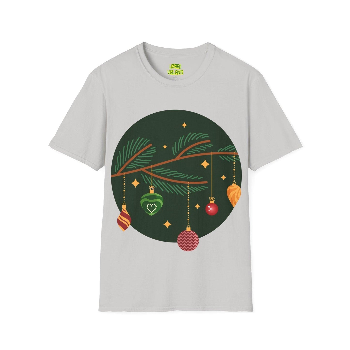 Decorated Christmas Tree Branch Unisex Softstyle T-Shirt - Lizard Vigilante