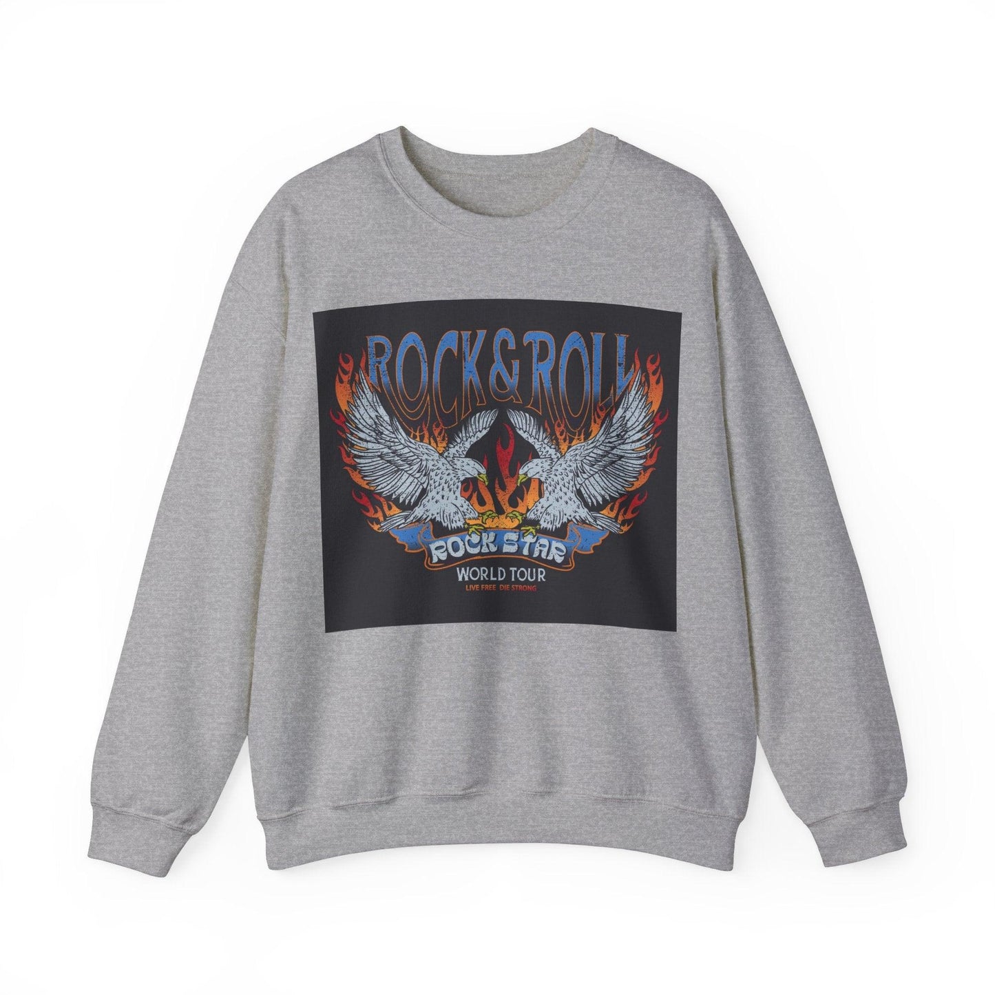 Rock & Roll Rock Star Unisex Heavy Blend™ Crewneck Sweatshirt - Premium Sweatshirt from Printify - Just $37.64! Shop now at Lizard Vigilante