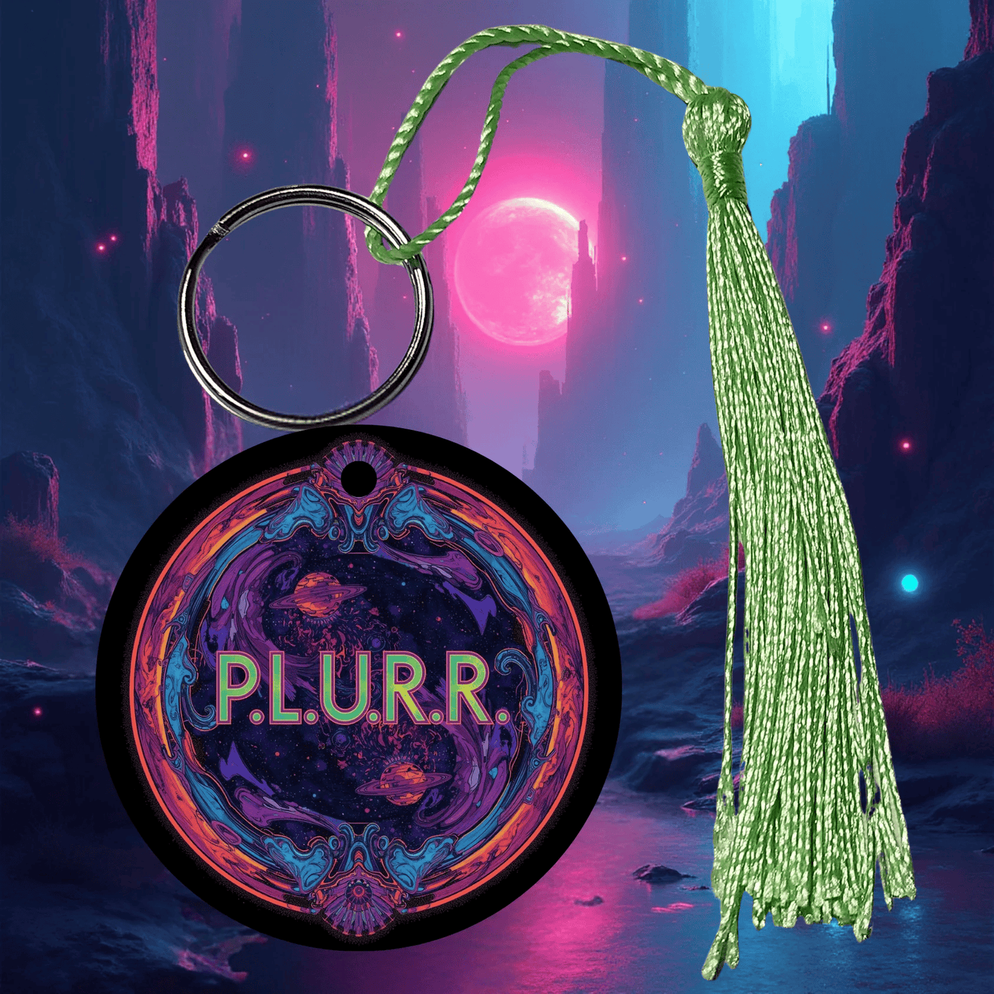 PLURR Aluminum Keychain for Raves and Festivals
