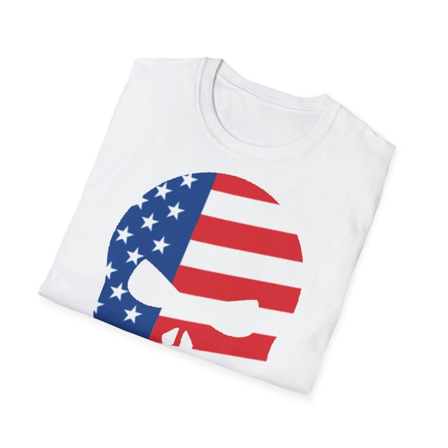 Skull American Flag Graphic Unisex Softstyle T-Shirt - Lizard Vigilante