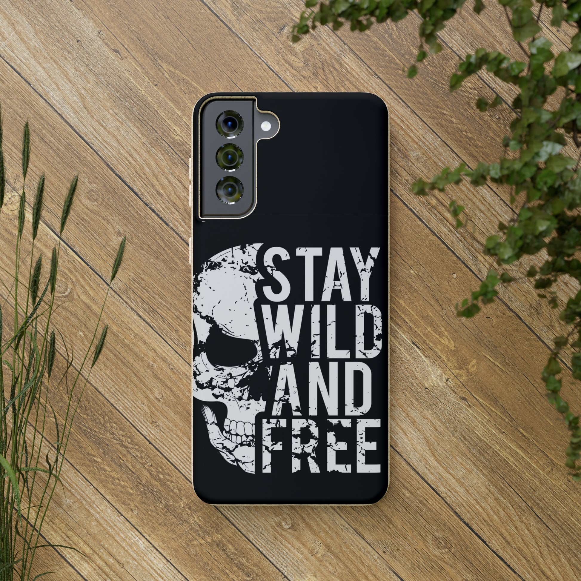 Stay Wild And Free Skull Biodegradable Cases - Lizard Vigilante