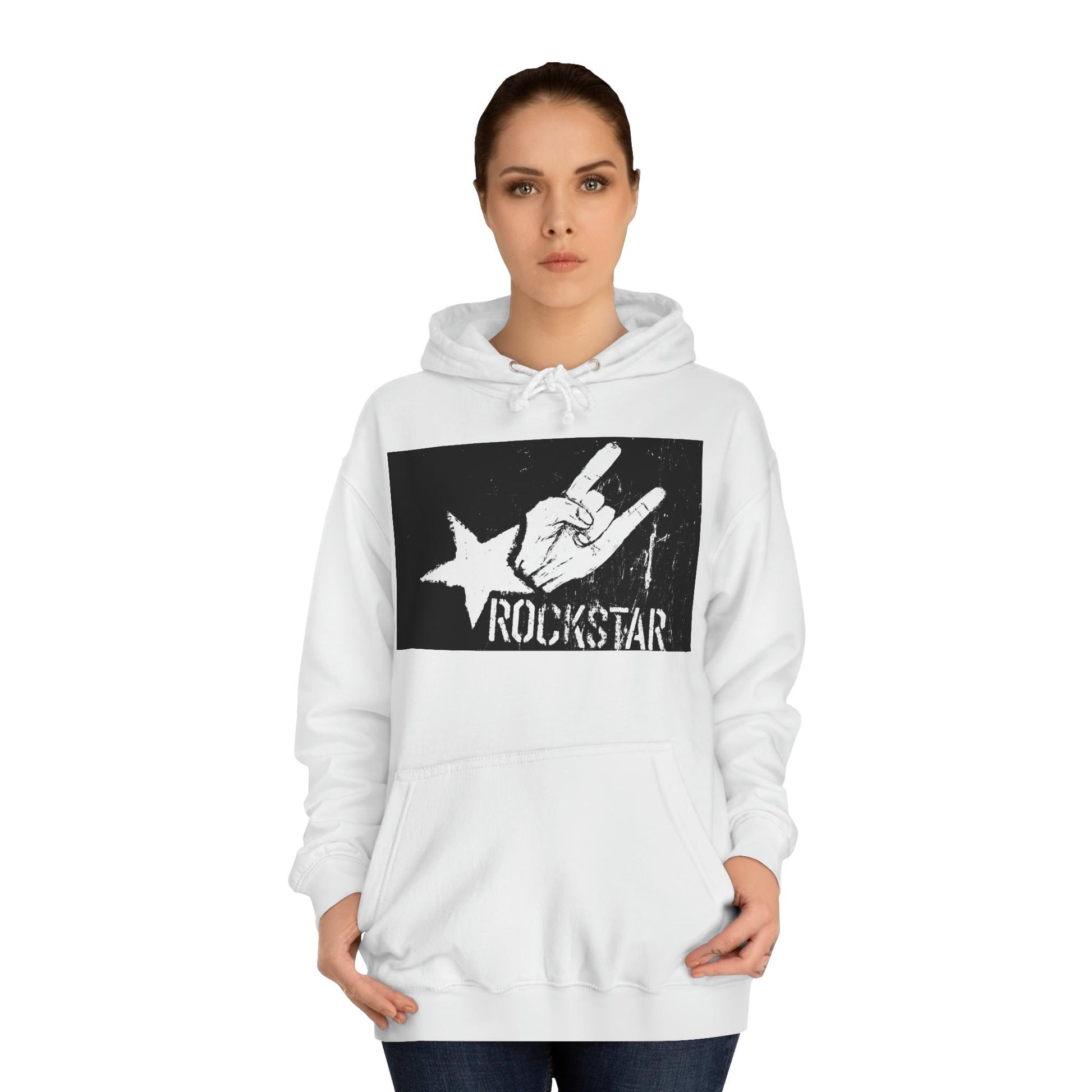 Rock Star Hand Sign Unisex College Hoodie - Lizard Vigilante