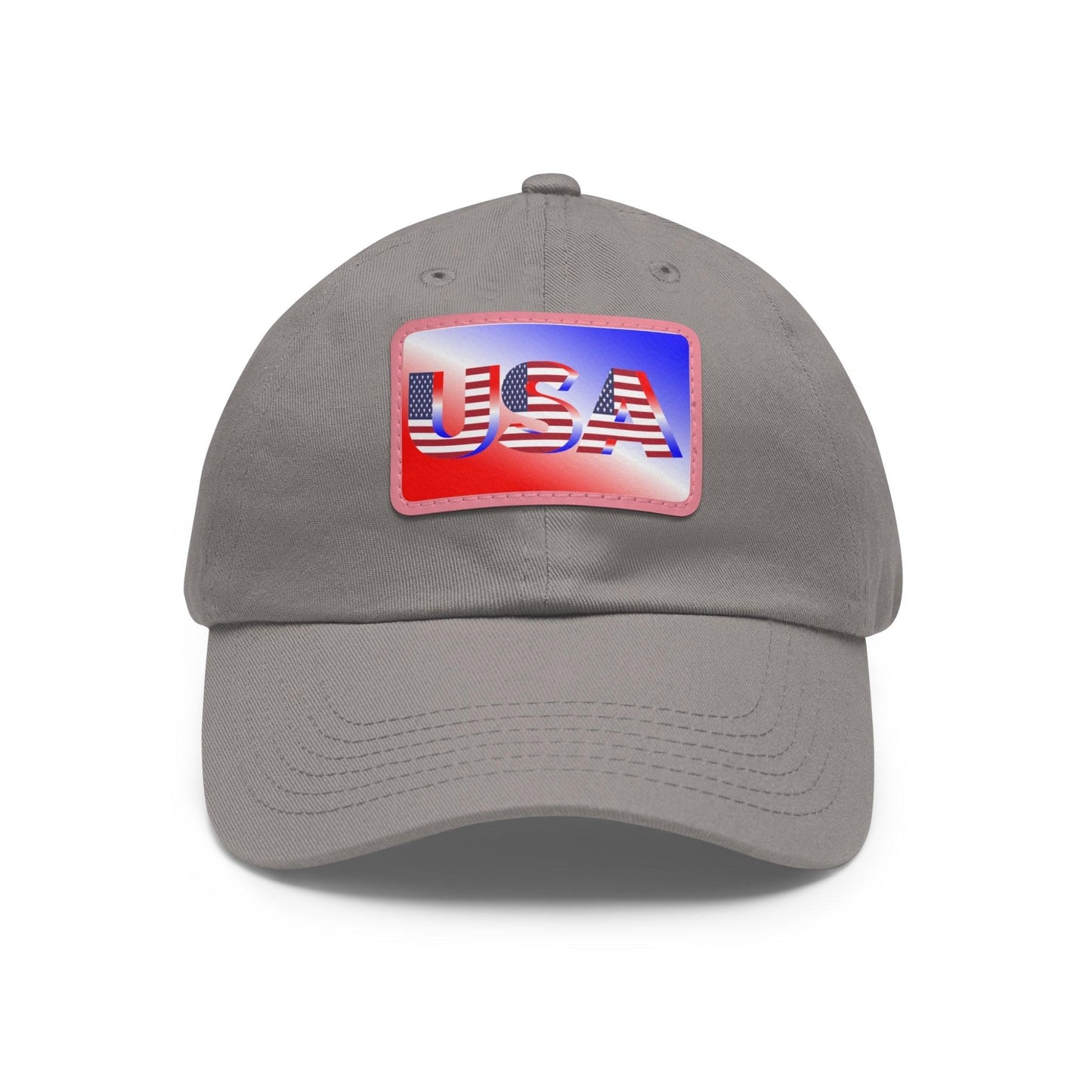 USA Red, White, and Blue Dad Hat with Leather Patch (Rectangle) - Lizard Vigilante