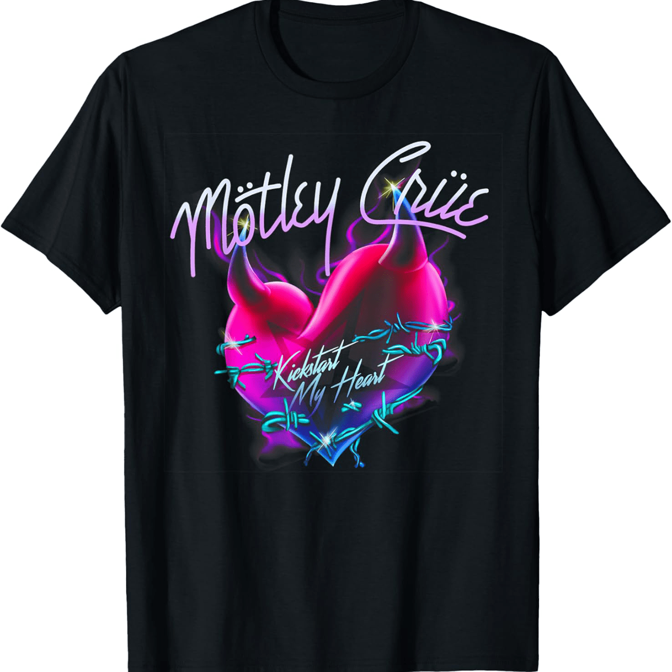 Mötley Crüe Kickstart My Heart T-Shirt – Classic Rock Band Graphic Tee - Premium T-Shirt from Lizard Vigilante - Just $26.99! Shop now at Lizard Vigilante