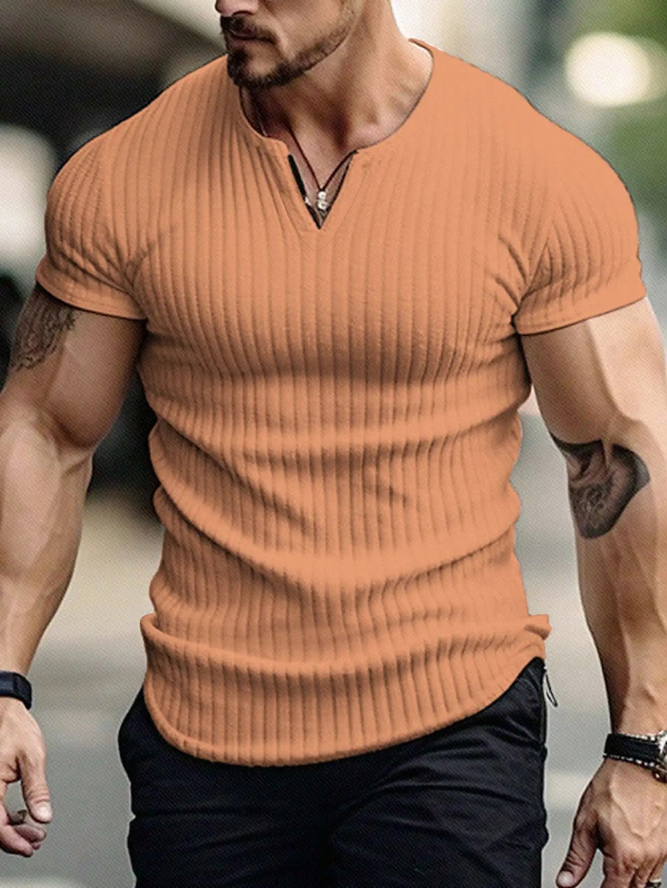 Sports Slim-fitting Men's Short Sleeve