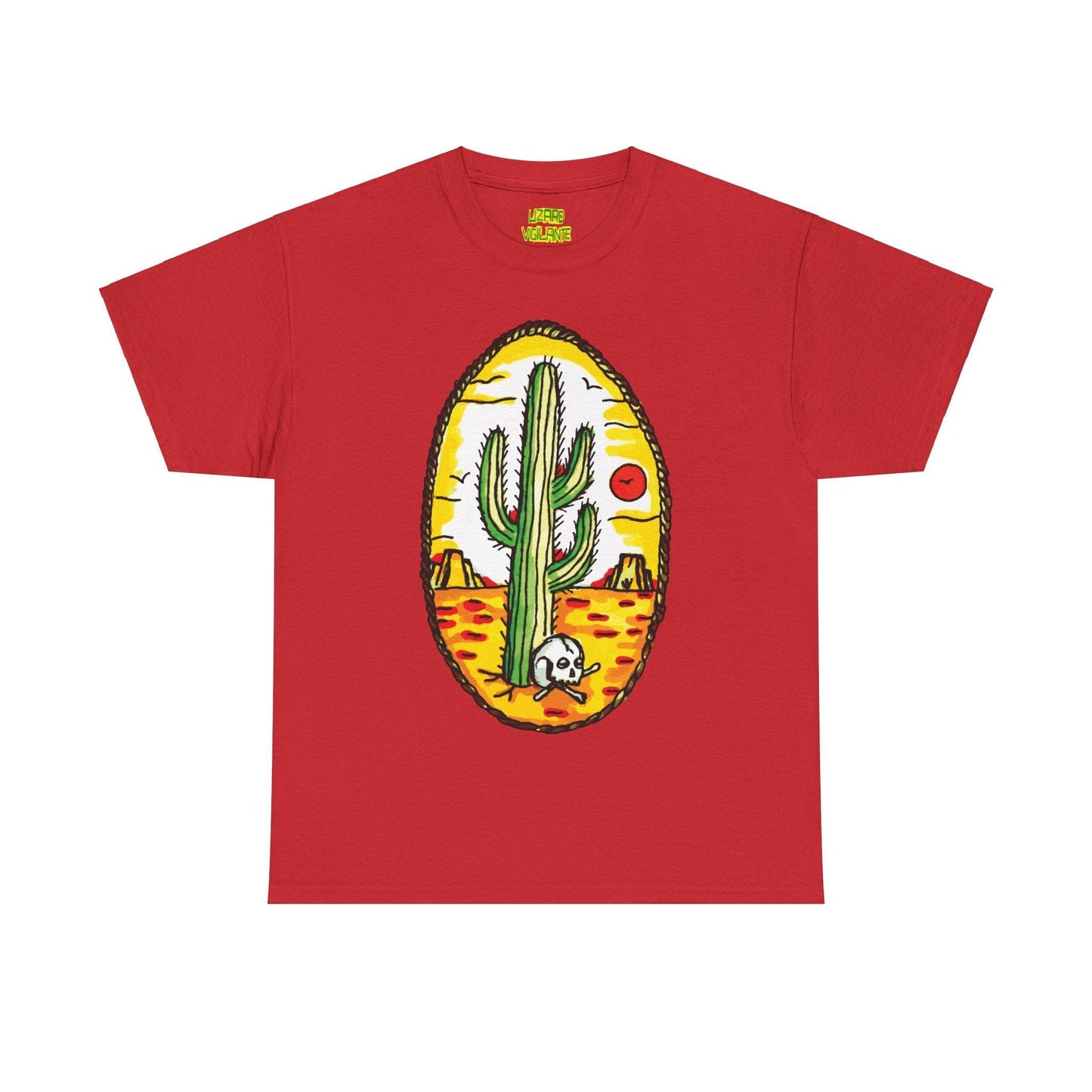 Cactus Skull Unisex Heavy Cotton Tee - Lizard Vigilante