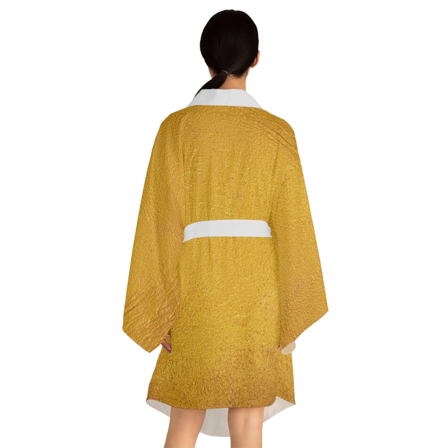 Faux Gold Cloth Long Sleeve Kimono Robe - Lizard Vigilante