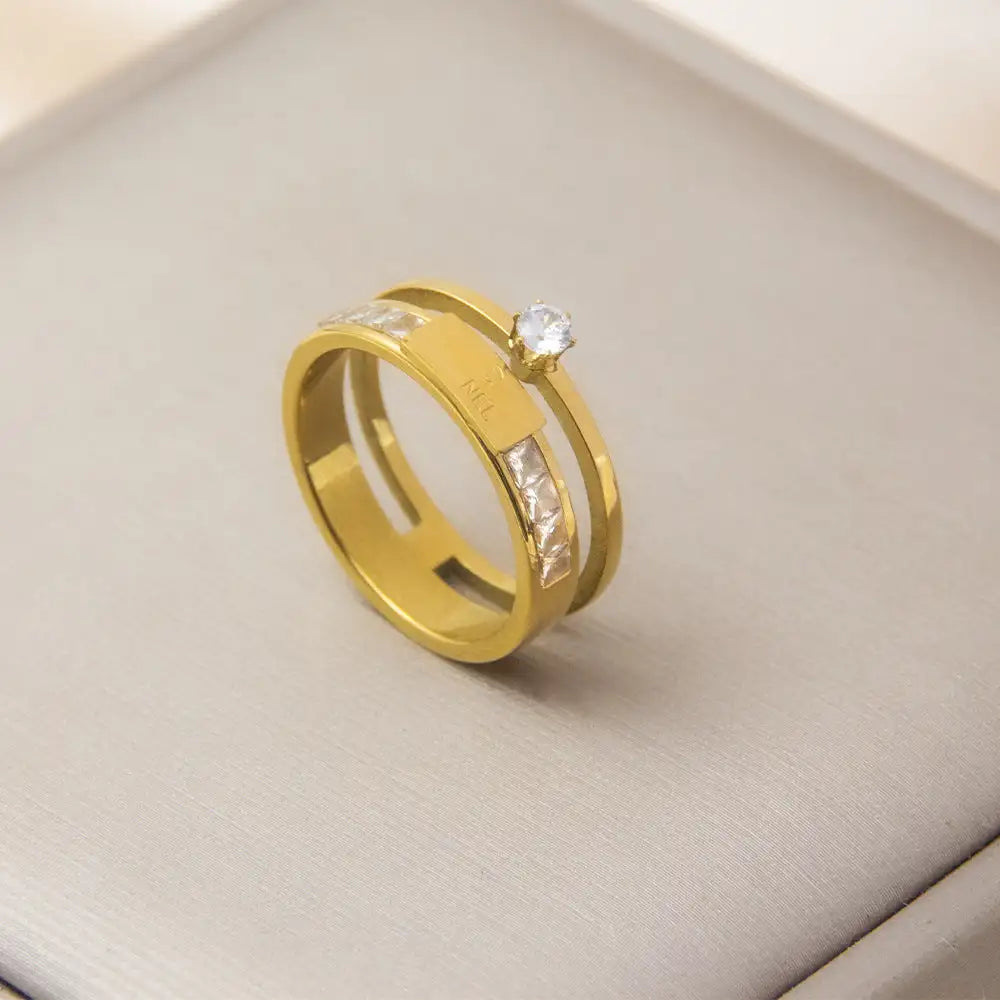 Non-fading Special Interest Light Luxury Fashion Double-layer Ring