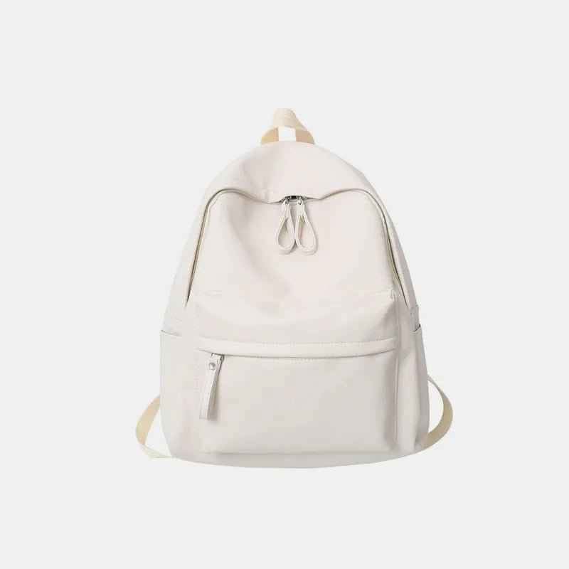 Elegant Leather Backpack Bag : With Fancy Zipper