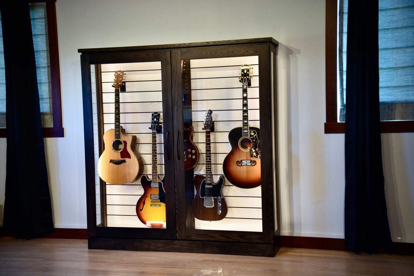 Low Depth ClimaCab V | Charcoal Northern White Ash with Whitewash Slat Wall