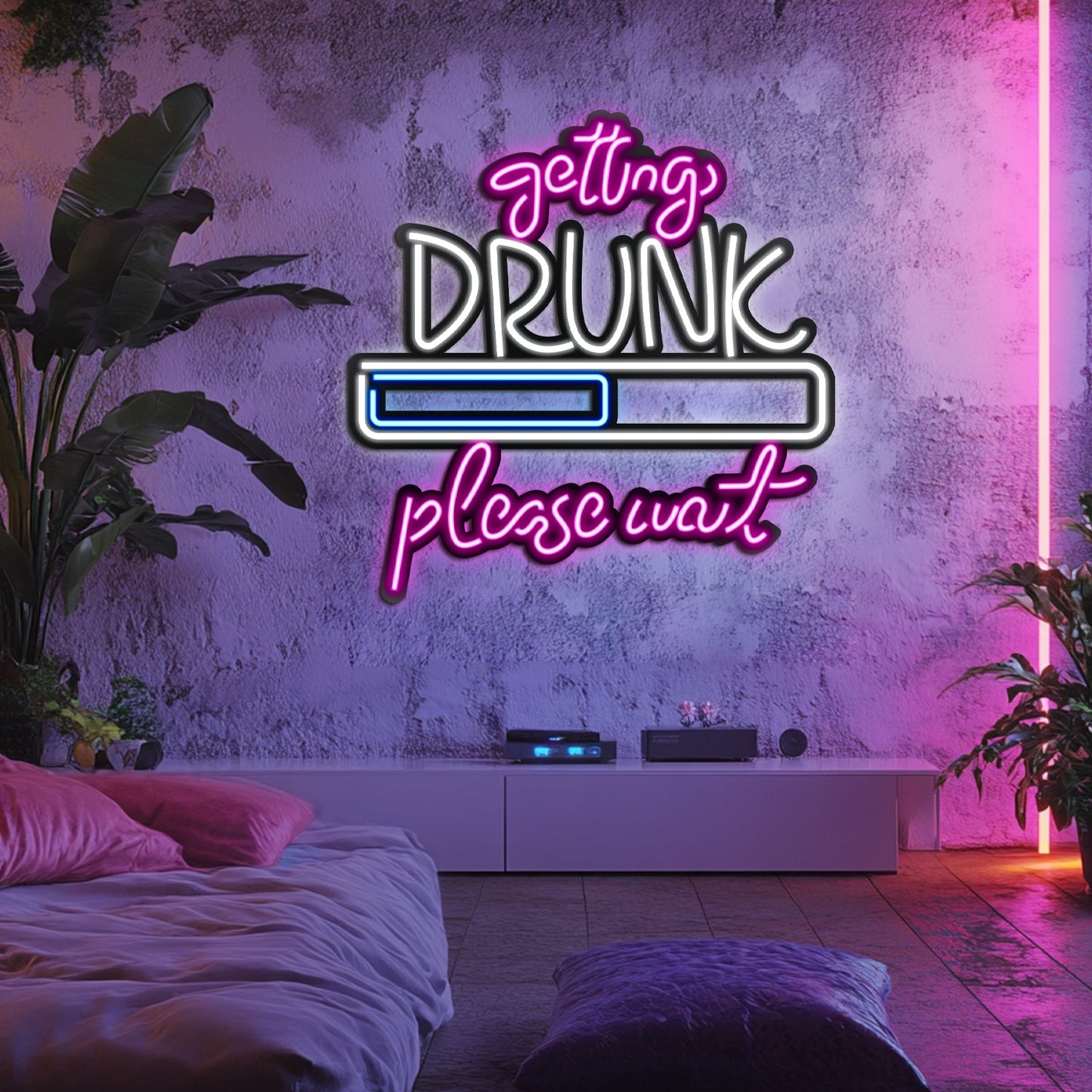 Getting Drunk Metal Neon Wall Art- LN0034