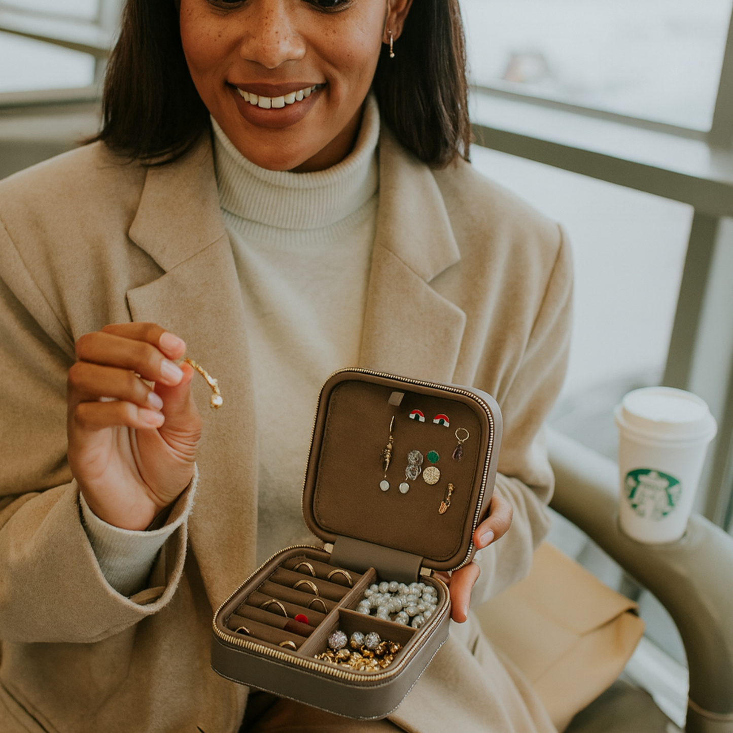 Luxury Travel Jewelry Box – Gray - Palermo