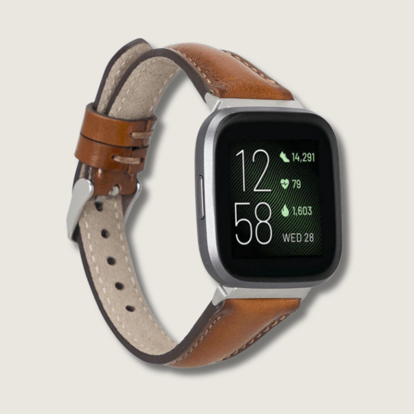 Classic Rich Caramel Brown Leather Apple Watch Band - Dallas