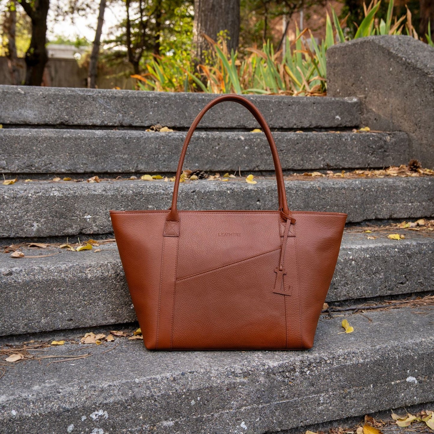 The Leathere New York Tote - Cognac