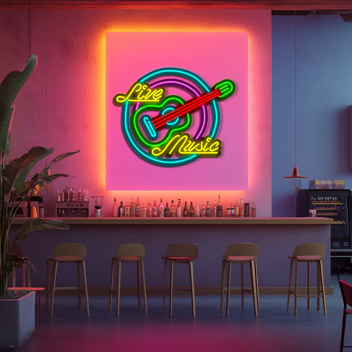 Live Music Metal Neon Wall Art- LN0094