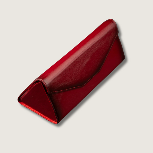 Luxury Leather Sunglasses Case - Red - Louisville