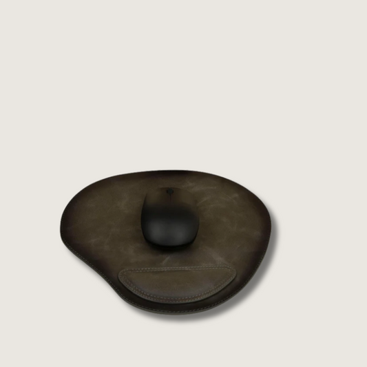 Ergonomic Leather Mouse Pad with Wrist Support - Green - Portland