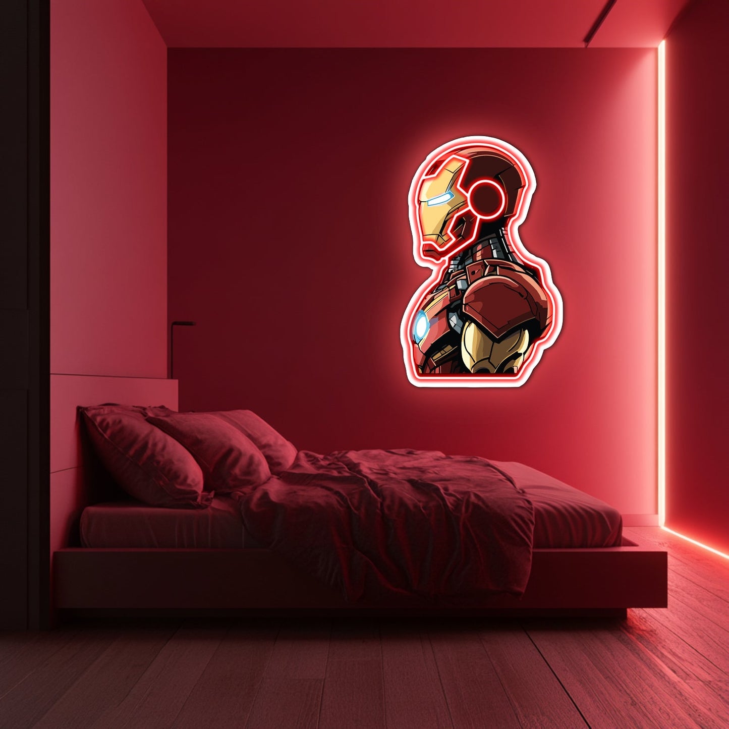 UV Printed Iron-Man Neon Wall Art- LV0076