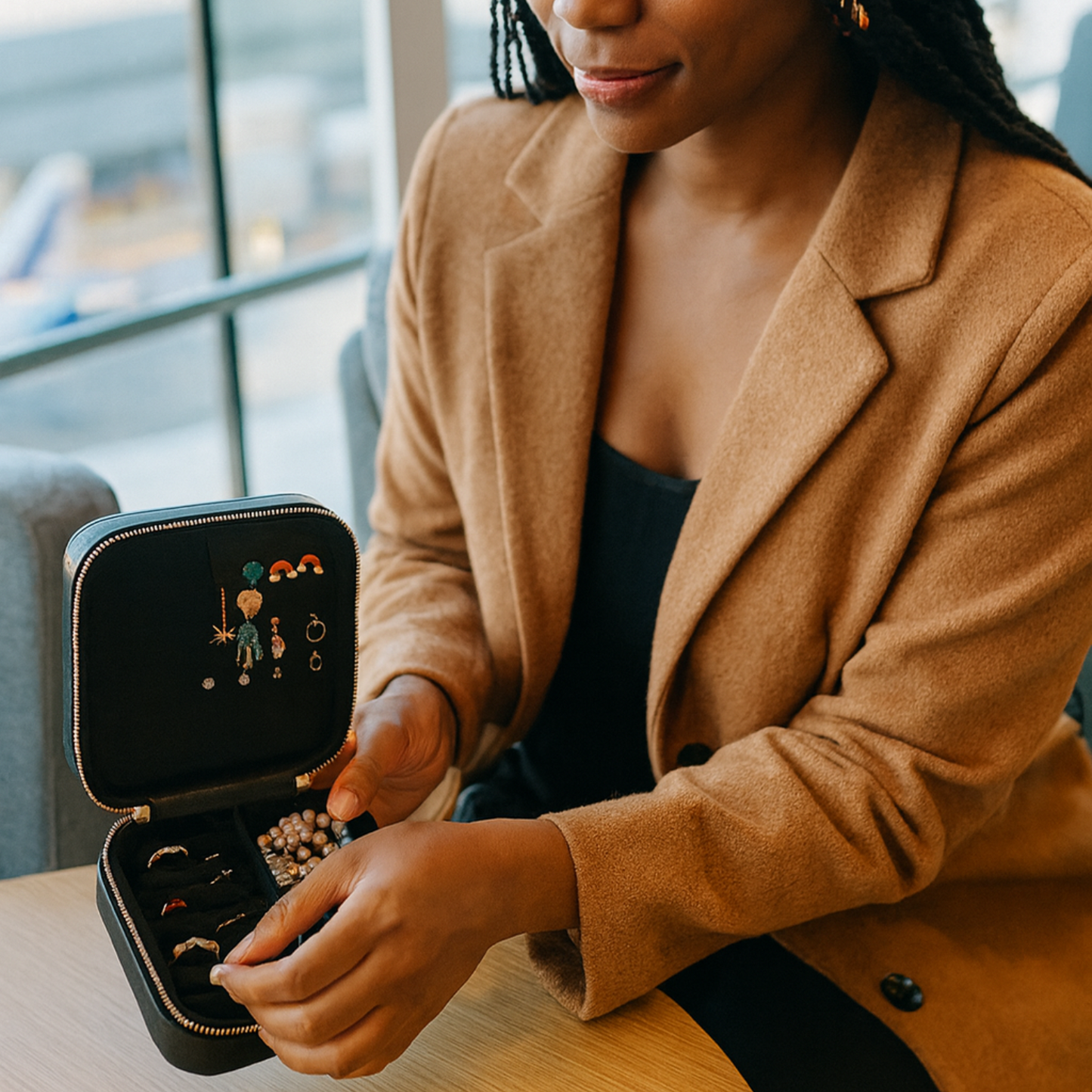 Luxury Travel Jewelry Box – Black - Palermo