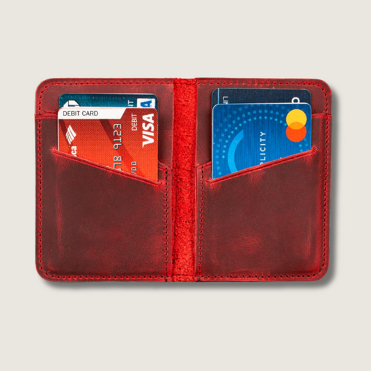 Classic Leather Cardholder Wallet - Red - Berkeley
