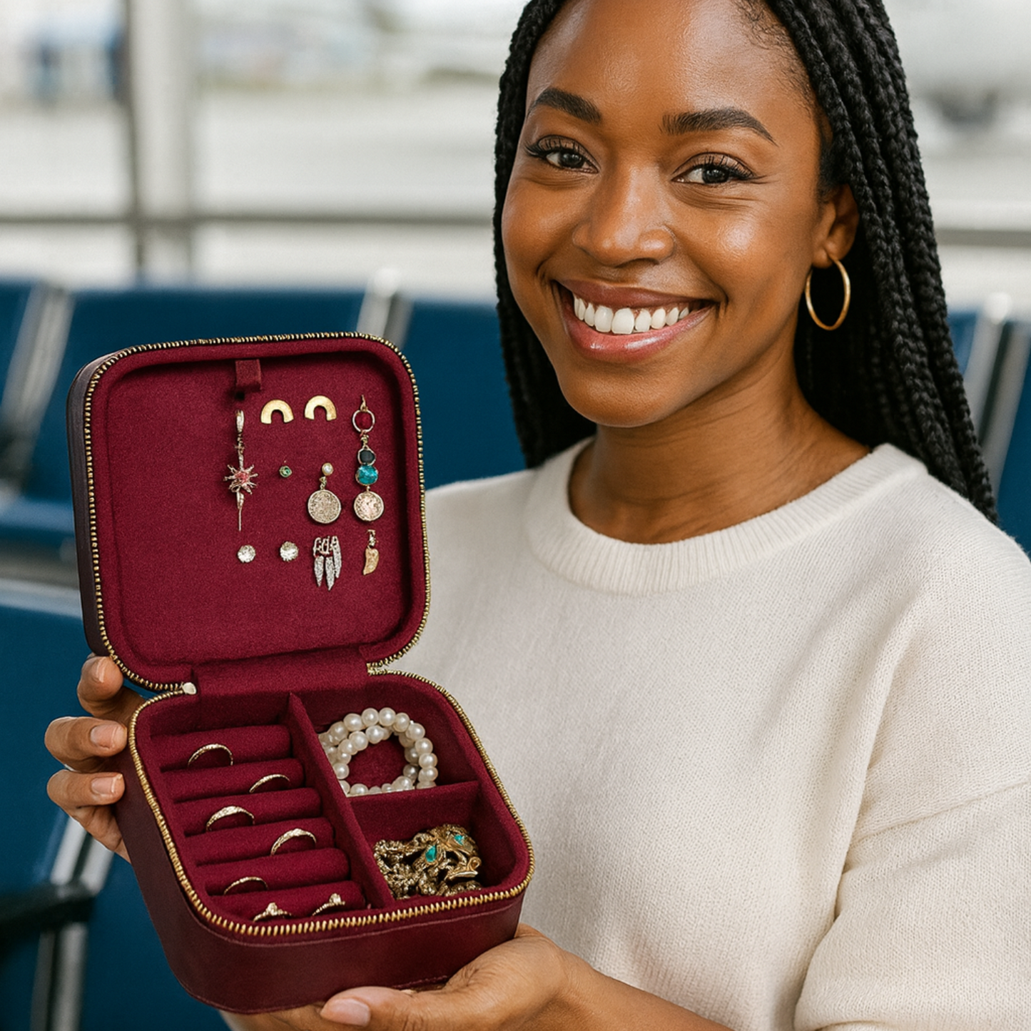 Luxury Travel Jewelry Box – Red - Palermo