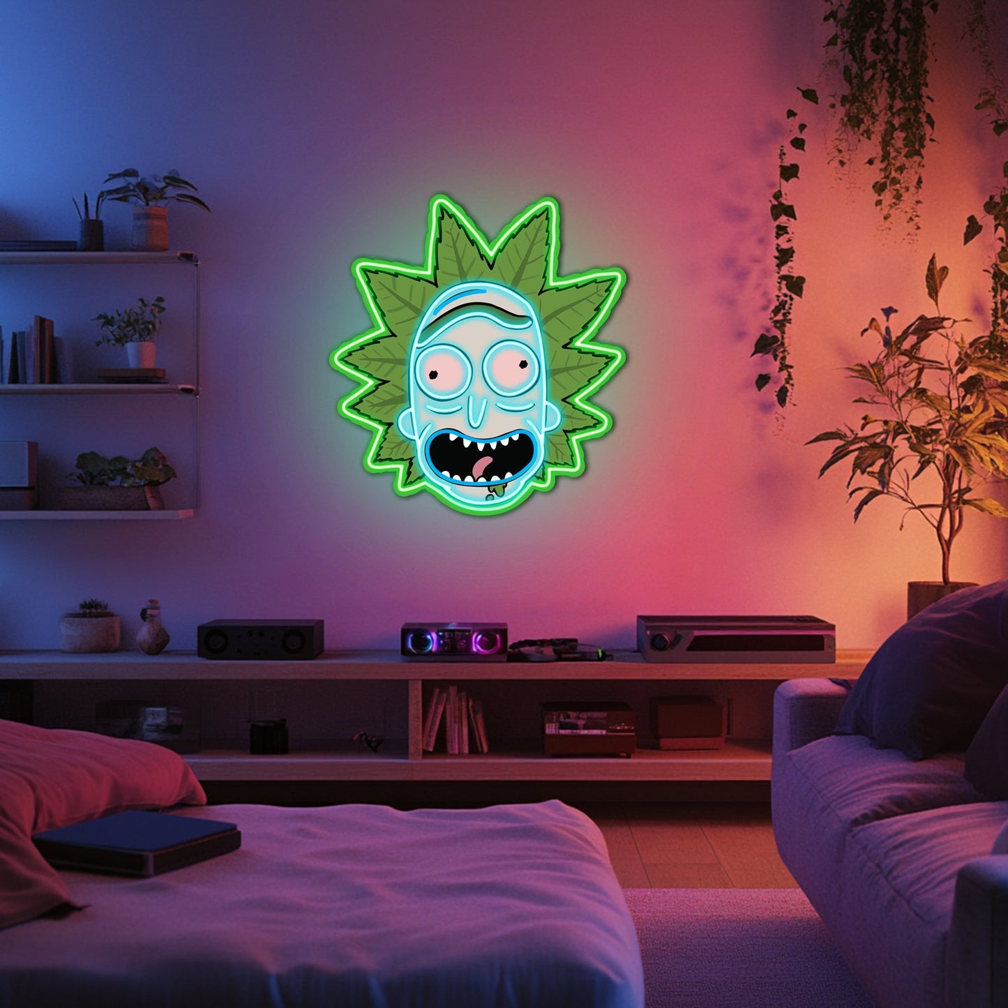 UV Printed Rick Neon Wall Art- LV0035
