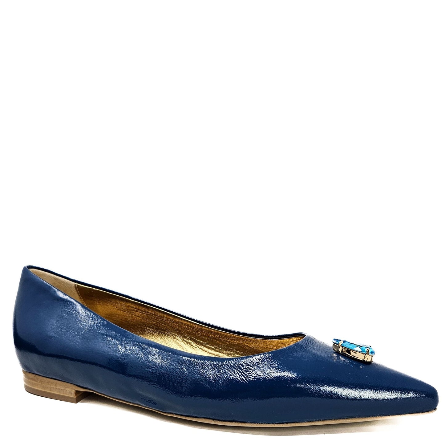 Maira Blue Pointy Ballet With Jewel