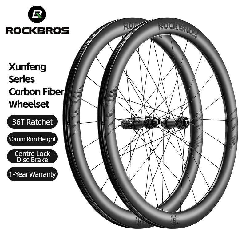 ROCKBROS Lightweight T700 Carbon Wheelset – Tubeless Ready Disc Brake