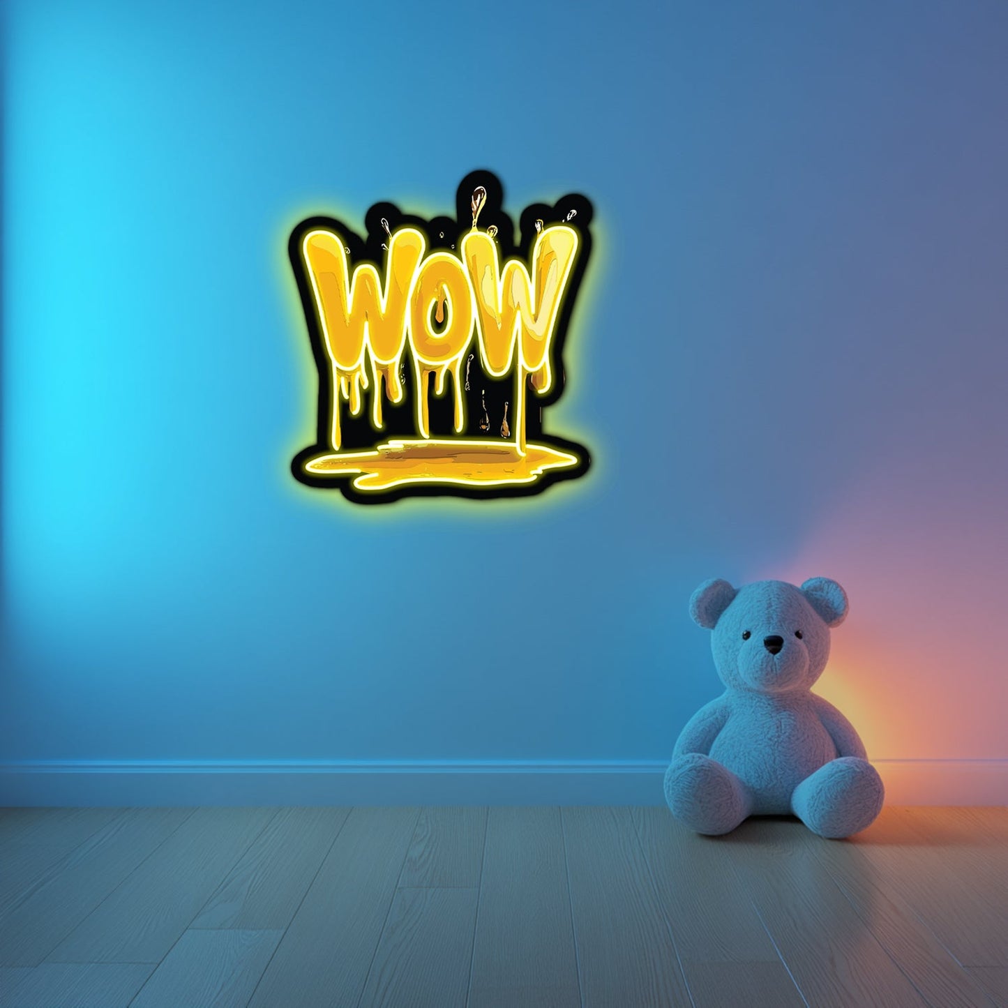 UV Printed WOW Neon Wall Art- LV0057