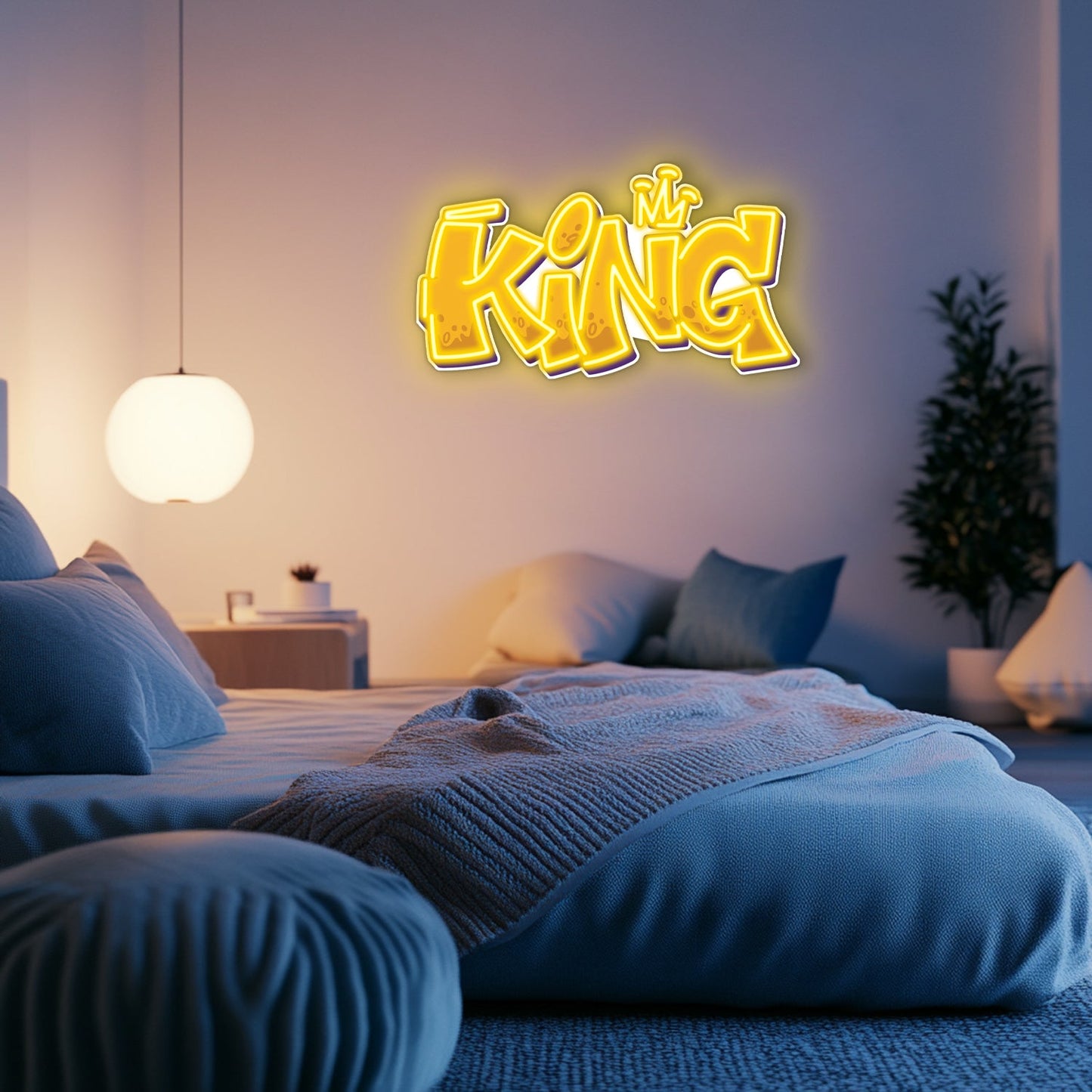 UV Printed King Neon Wall Art- LV0027