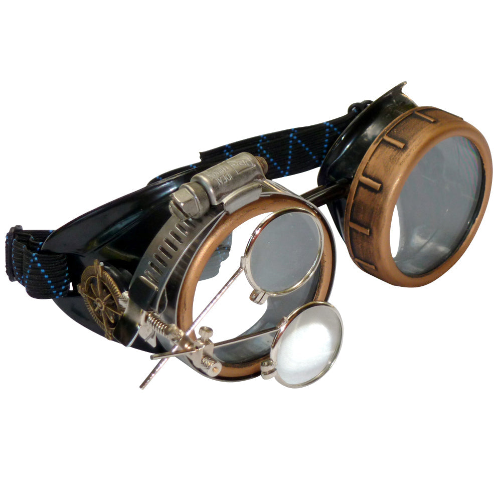 Steampunk Goggles with magnifying loupes clear lenses