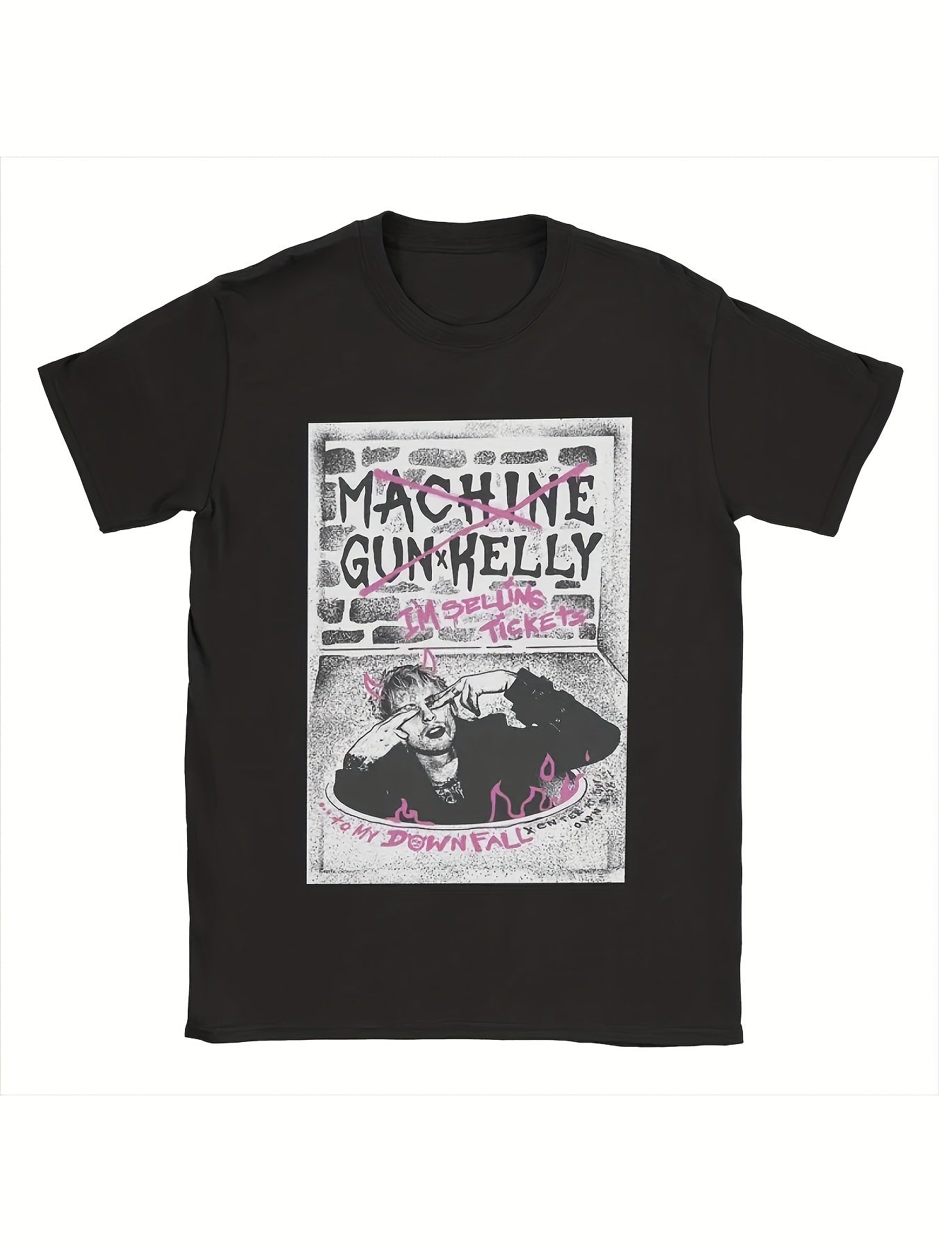 Machine Gun Kelly Tour Ticket Devil Graphic T-Shirt – Casual Cotton Short Sleeve Tee for Men, 4XL-5XL - Premium T-Shirt from Lizard Vigilante - Just $24.88! Shop now at Lizard Vigilante