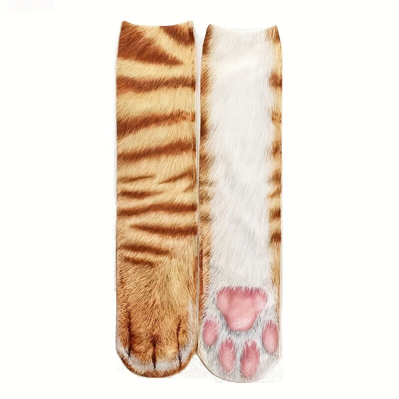 Paw-Tastic 3D Animal Print Socks – Unisex Novelty Crew Socks for Ultimate Comfort and Wild Style - Premium socks from Lizard Vigilante - Just $17.88! Shop now at Lizard Vigilante