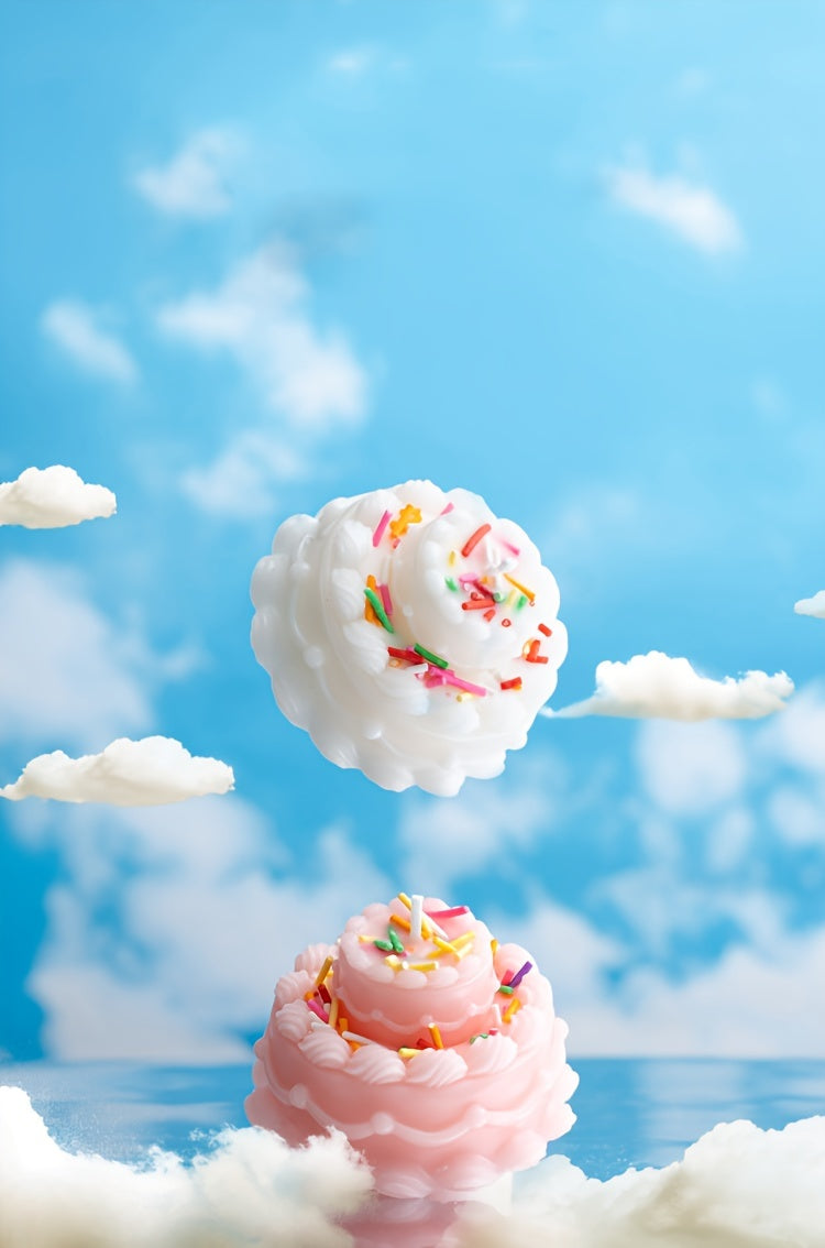 Home Decoration Ornaments Double Layer Cake Shaped Scented Candle Smokeless Soy Wax Youngsters Birthday Party Decorations Photography Props Birthday Gifts New Year Gifts Christmas Gift