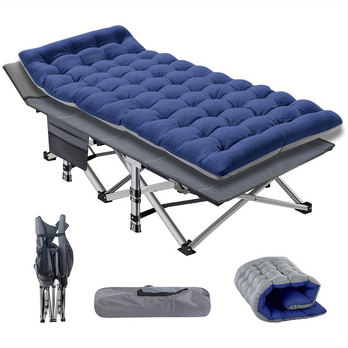 75" Heavy Duty Folding Bed Camping Cot - Portable, Collapsible Guest Bed with Carry Bag for Indoor & Outdoor Use - Premium cot from Lizard Vigilante - Just $79.99! Shop now at Lizard Vigilante