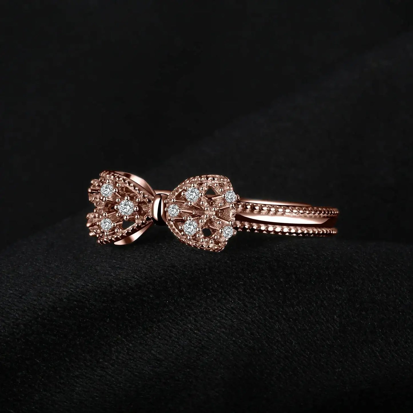 Three-dimensional Bow Ring Women's Rose Gold Simple