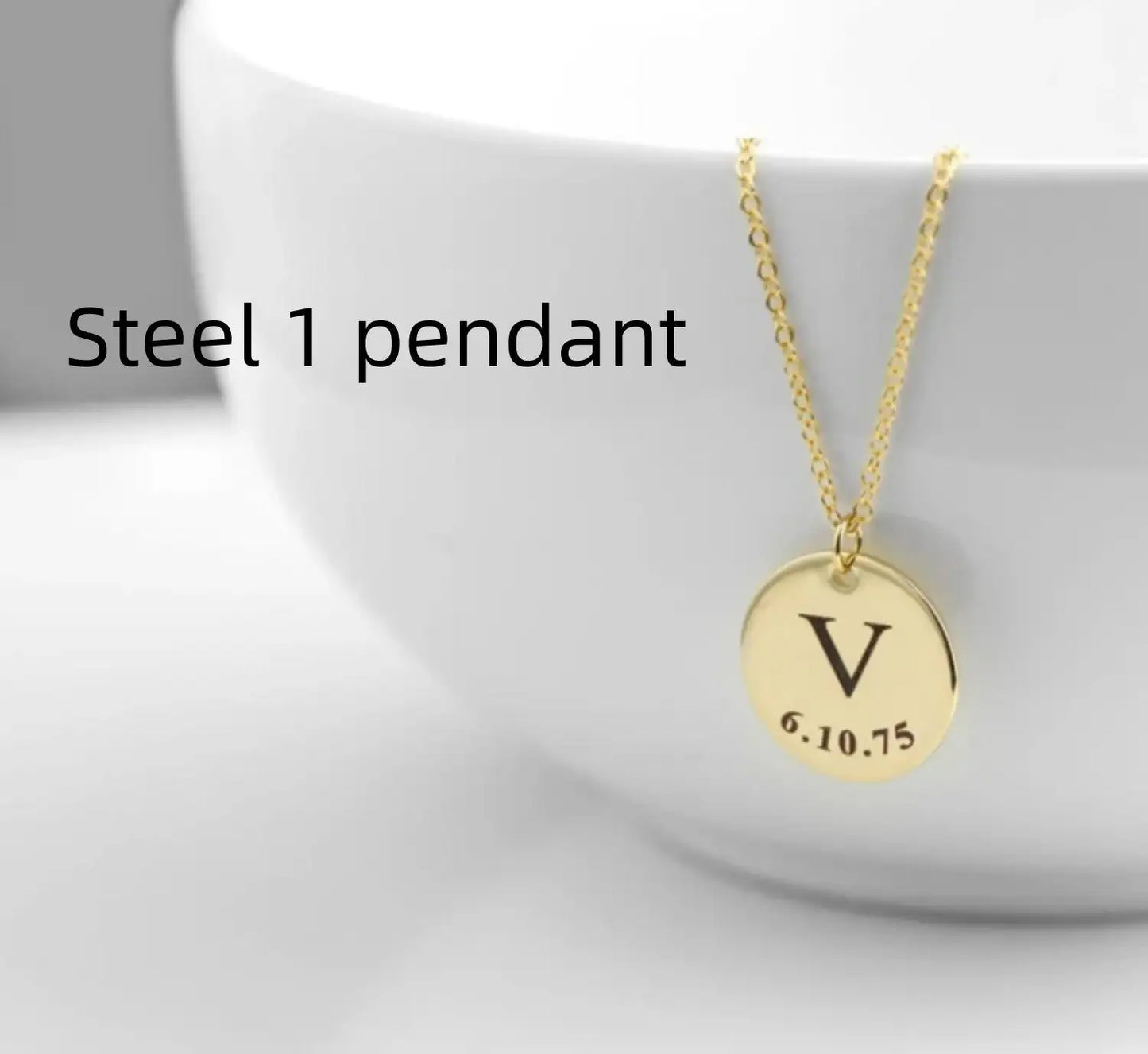 Personalized Pendant Stainless Steel Necklace