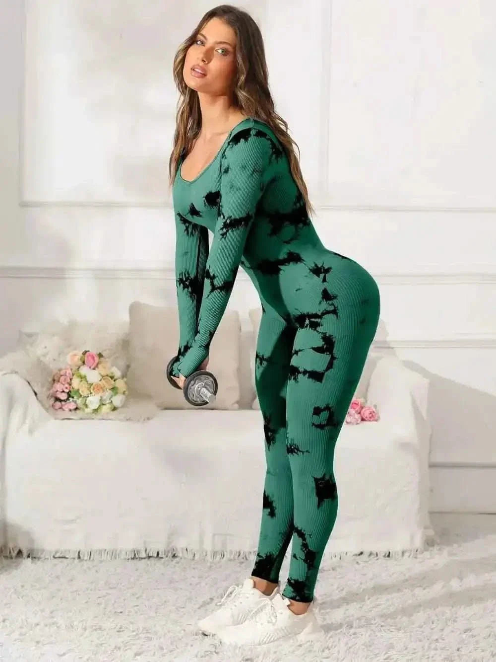 Scoop Neck Long Sleeve : Active Jumpsuit