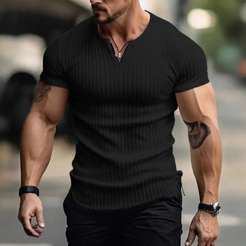Sports Slim-fitting Men's Short Sleeve