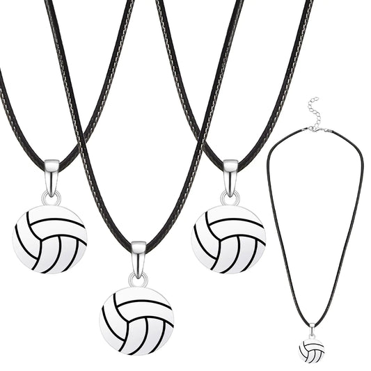 Yunlly 12 Pcs Volleyball Charm Necklaces Adjustable Jewelry Volleyball Necklace Sport Charm Necklaces Jewelry Gift Female Team Players