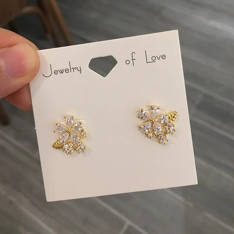 Sunflower Stud Earrings and Dangle Earrings Set