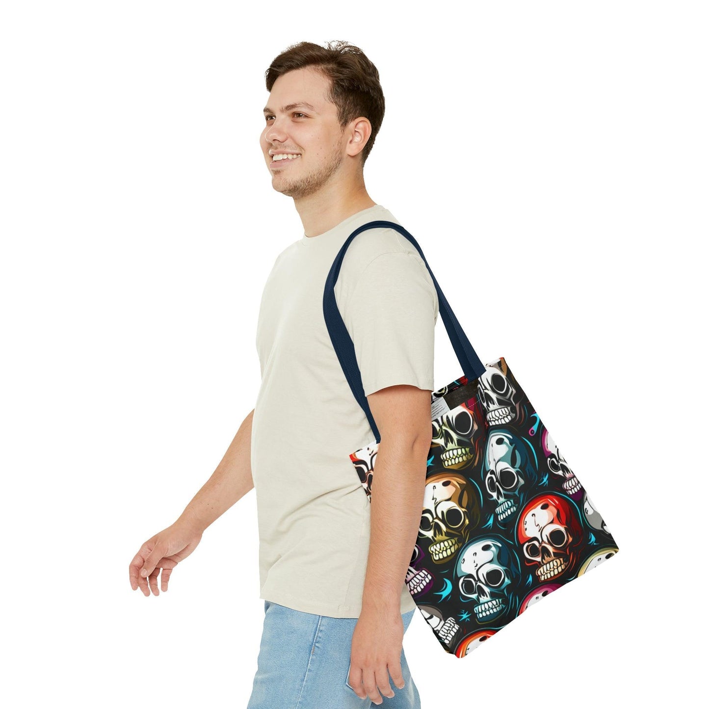 Death Metal Skulls Tote Bag (AOP) - Lizard Vigilante