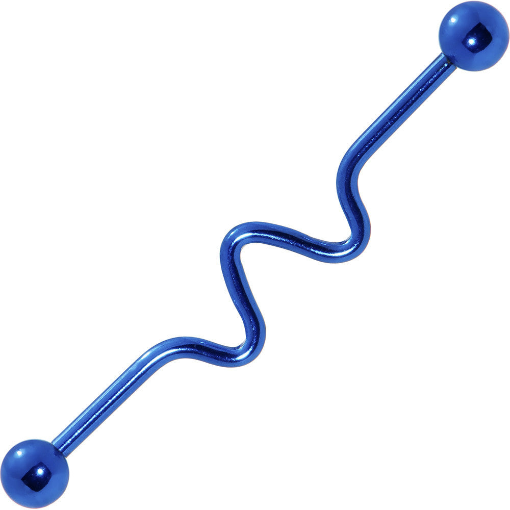 Wave Blue Anodized Titanium Industrial Project Bar 40mm