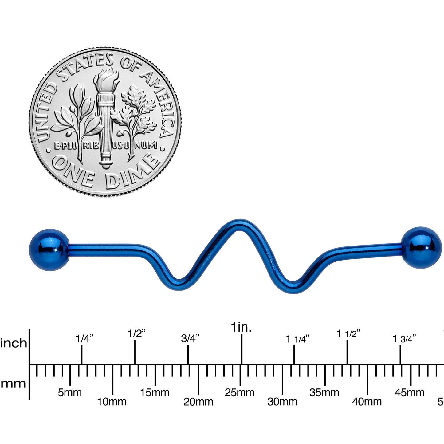 Wave Blue Anodized Titanium Industrial Project Bar 40mm