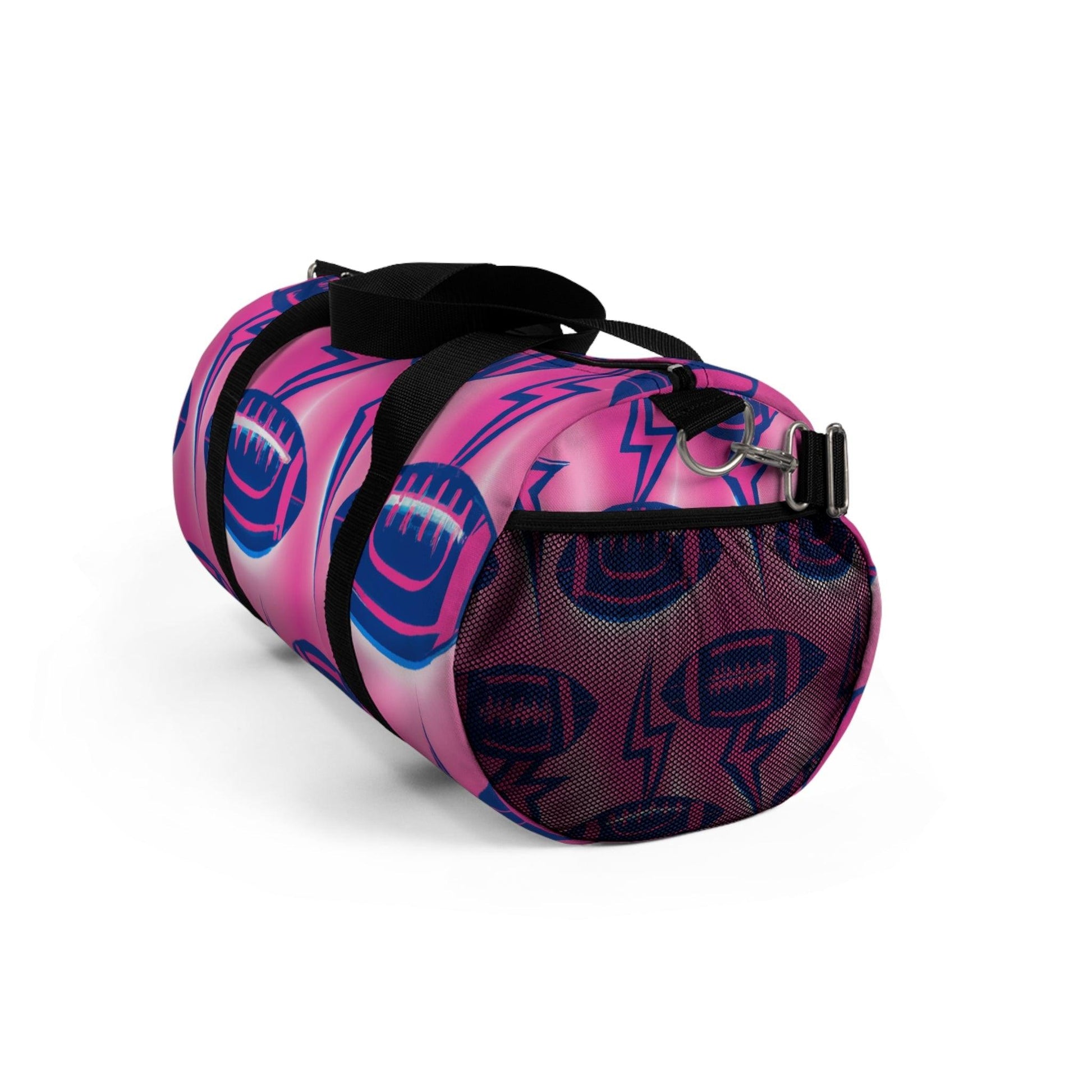 Pink American Football Lightning Duffel Bag - Lizard Vigilante