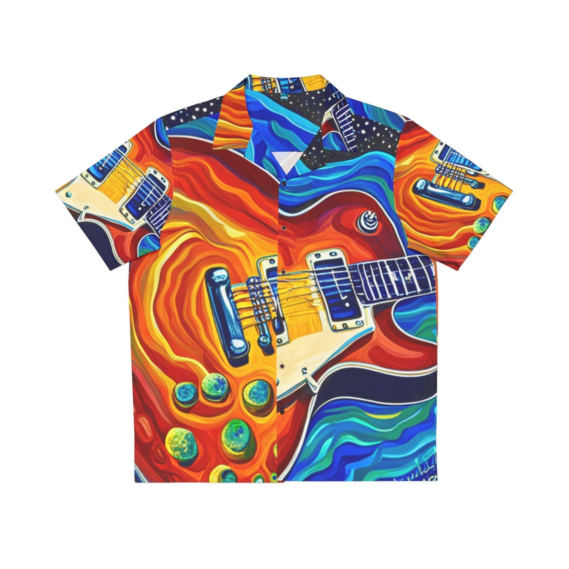 Psychedelic Guitar Men's Hawaiian Shirt - Lizard Vigilante