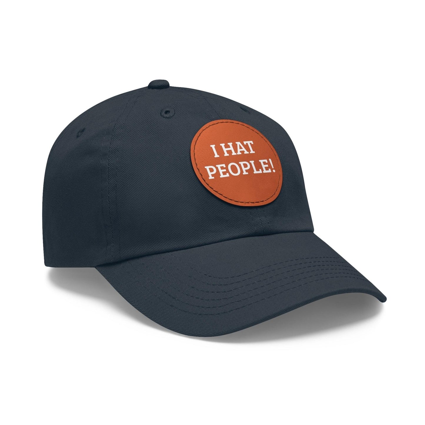 I HAT PEOPLE! Dad Hat with Leather Patch (Round) - Lizard Vigilante