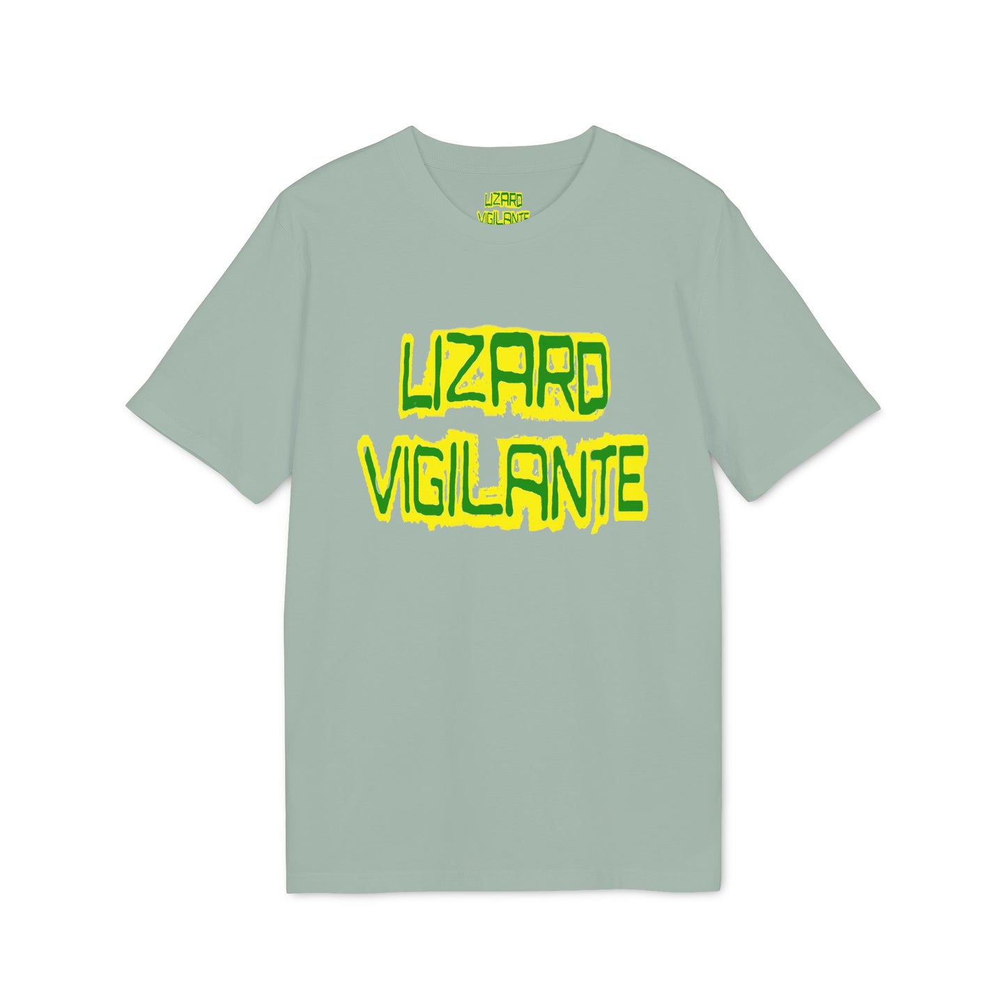 Lizard Vigilante T-Shirt — Retro Neon Graphic Tee for Reptile Fans