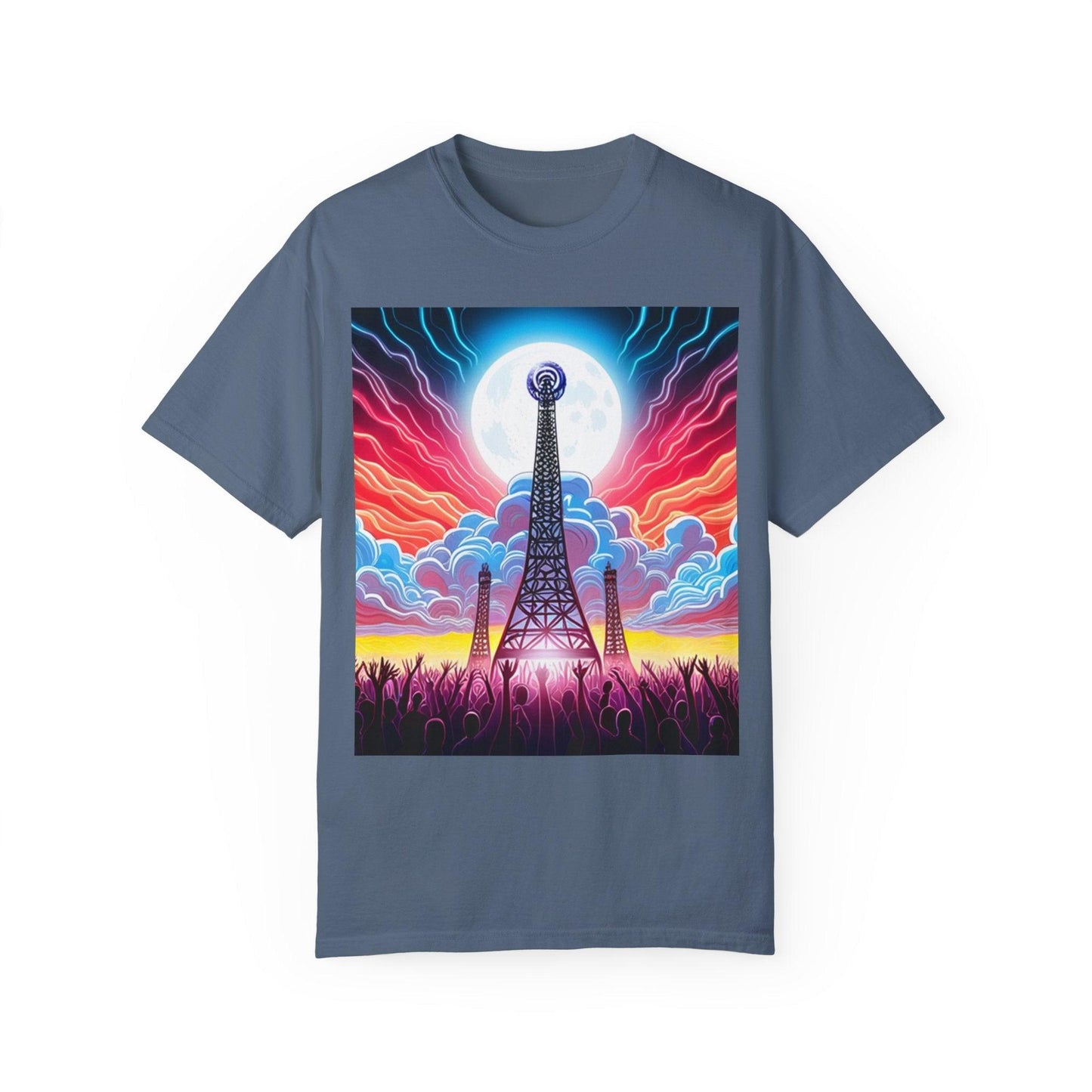 Eiffel CellTower Unisex Garment-Dyed T-shirt - Lizard Vigilante